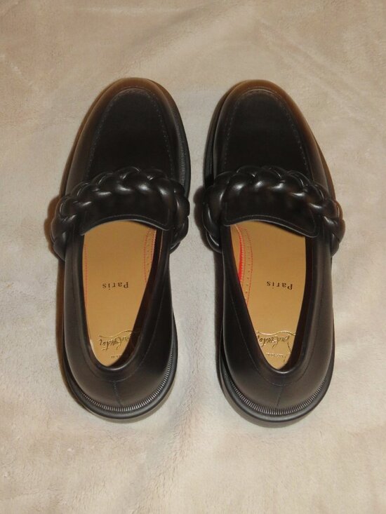 Christian Louboutin Urbino Moc Braid Black Leather Loafers 8.5 NWB main image 9